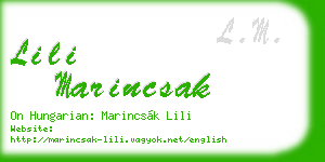 lili marincsak business card